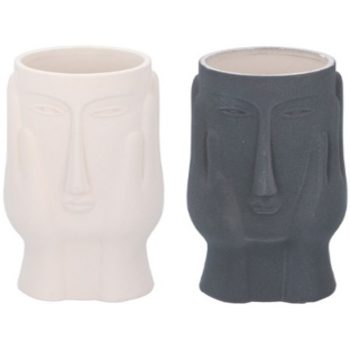 VÁZA DOLOMIT FEJ FORMA 11X10X23CM 2 SZÍN