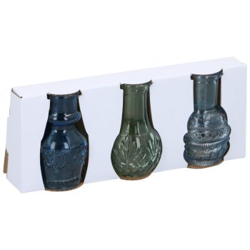 VÁZA ÜVEG 3DB 4X4X8CM