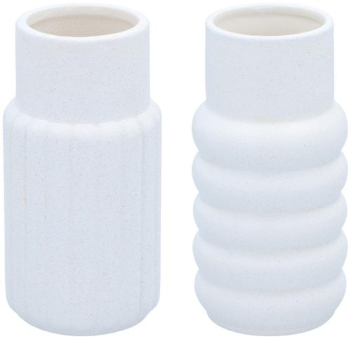 VÁZA VÍZSZINTES DEKOR CSÍKOK 10X10X20CM 2 FÉLE