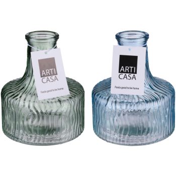 VÁZA ÜVEG 11X11X13CM 2 FÉLE