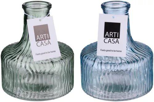 VÁZA ÜVEG 11X11X13CM 2 FÉLE