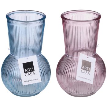 VÁZA ÜVEG 11X11X17CM 2 SZÍNBEN