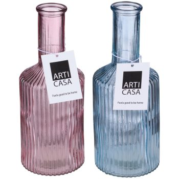 VÁZA ÜVEG 8X8X21CM 2 FÉLE