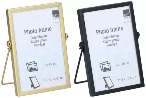 FÉNYKÉPTARTÓ ÁLLÍTHATÓ FÉM 11,5X15,5CM 2 SZÍNBEN