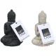 BUDDHA SZOBOR ÜLŐ  CEMENT 7X4X11CM 2 FÉLE