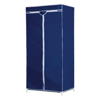 GARDROBE SZEKRÉNY CSŐVÁZ+TEXTIL 75X50X160CM KÉK