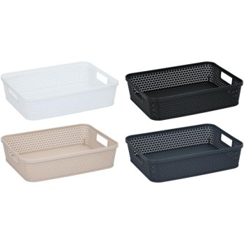 TÁROLÓ KOSÁR KÖZEPES MÉRET 4FÉLE   29,5X23,4X7CM 171GR