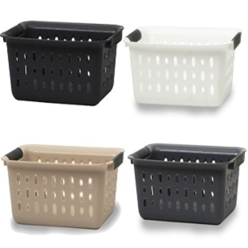 KOSÁR LYUKACSOS ERŐSÍTETT FOGANTYÚVAL 27,8X20,5X10CM 4 SZÍNBEN