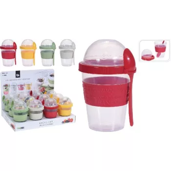 JOGHURTOS POHÁR KANÁLLAL PP 600ML 4F