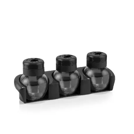 FŰSZERTARTÓ ÜVEG SZETT 3DB-OS FEKETE 3X210ML