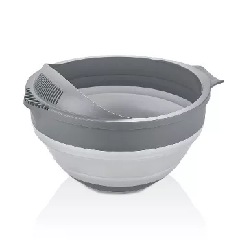  SZŰRŐ ÉS TÁL MŰA. 2 AZ 1-BEN ÖSSZECSUKHATÓ 3,25L 26,3X23,3X15,5CM, SZÜRKE