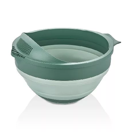 SZŰRŐ ÉS TÁL MŰA. 2 AZ 1-BEN ÖSSZECSUKHATÓ 3,25L 26,3X23,3X15,5CM, ZÖLD