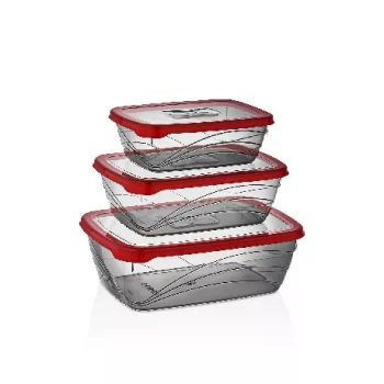   TÁROLÓDOBOZ SZETT 3DB-OS "BIO" MŰA. 1,2/1,9/3,2L 28,6X20X9,6CM