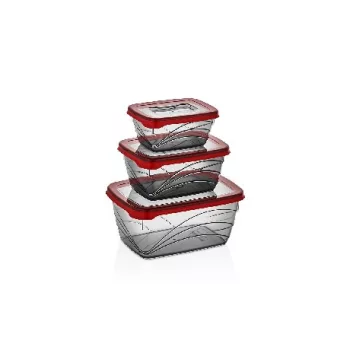   TÁROLÓDOBOZ SZETT 3DB-OS "BIO" MŰA. 400/800/1600ML 20,5X14,7X9,5CM