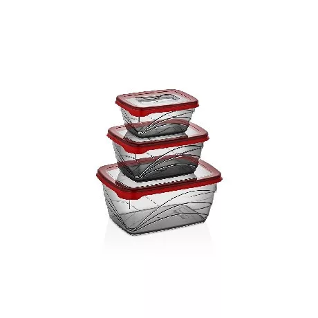 TÁROLÓDOBOZ SZETT 3DB-OS "BIO" MŰA. 400/800/1600ML 20,5X14,7X9,5CM
