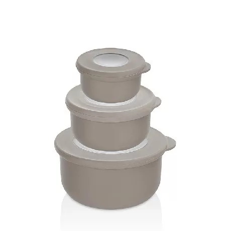 TÁL SZETT 3DB-OS "QLIFE" MŰA. FEDŐVEL 100/250/500ML 13,3X12X6,6CM