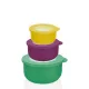 TÁL SZETT 3DB-OS "QLIFE" MŰA. FEDŐVEL 500/900/1800ML 20,7X19,3X11CM, SZÍNES