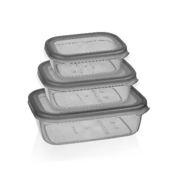   TÁROLÓDOBOZ SZETT 3DB-OS "COLONY" MŰA. 400/670/1200ML 19,7X13,7X6,3CM