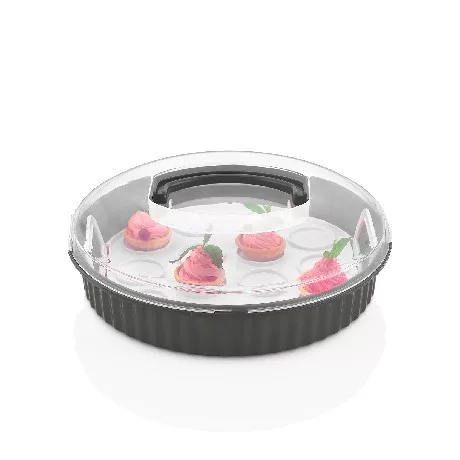 SÜTEMÉNY TARTÓ MŰA. SZÜRKE KEREK 31X31X10,6CM