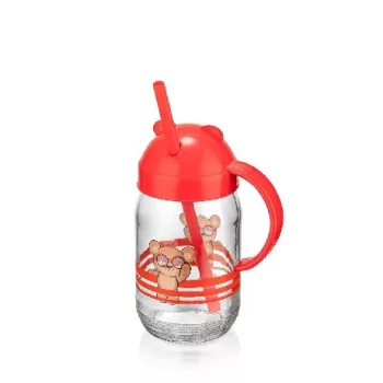 POHÁR + TETŐ + SZÍVÓSZÁL 370ML 10X7,1X18,5CM