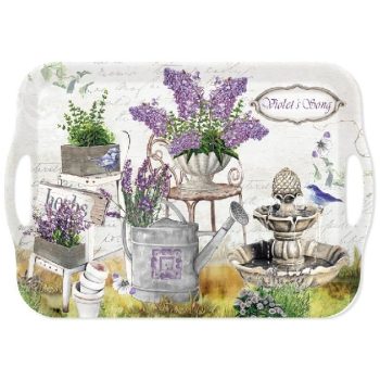 TÁLCA FÜLLEL 41,8*28,5*2,3 CM MŰA.  LEVENDULA