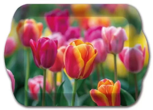 UZSONNÁS TÁLCA 21X14,3X2CM MŰA. TULIPÁN