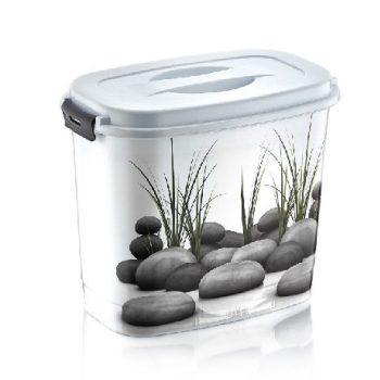   TÁROLÓ DOBOZ CSATOS TETŐVEL 6,9 L 18X28,5X24CM, "KÖVES"