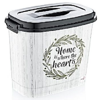   TÁROLÓ DOBOZ CSATOS TETŐVEL 6,9 L 18X28,5X24CM, "HOME"