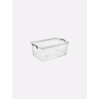   TÁROLÓDOBOZ SZÖGL. MŰA. PATENTZÁRAS TETŐVEL VÍZT/SZÜRKE 3L "ECO" 12*17*26CM