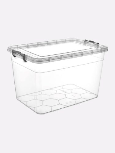 TÁROLÓDOBOZ . MŰA. PATENTZÁRAS TETŐVEL VÍZT/SZÜRKE 25L "JOKER" 22,5*31,7*48,3CM