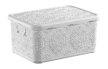 TÁROLÓDOBOZ SZÖGL. TETŐVEL MŰA. 30L 4 SZÍN "LACE" 23*33,8*47,8CM