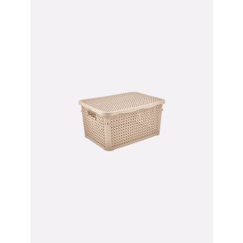   TÁROLÓDOBOZ SZÖGL. TETŐVEL MŰA. 1,25L 4 SZÍN "PERL" 8,3*12,3*18,2CM