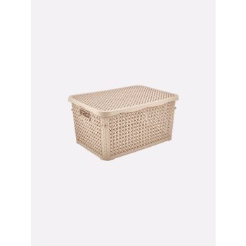   TÁROLÓDOBOZ SZÖGL. TETŐVEL MŰA. 5L 4 SZÍN "PEARL" 12*19,7*28,7CM