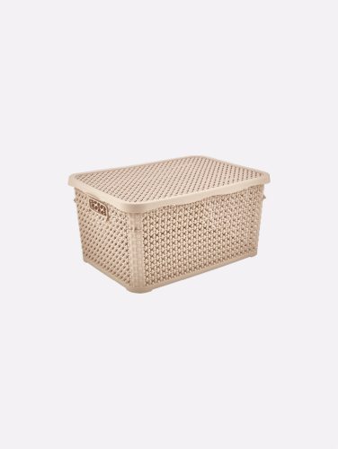 TÁROLÓDOBOZ SZÖGL. TETŐVEL MŰA. 5L 4 SZÍN "PEARL" 12*19,7*28,7CM