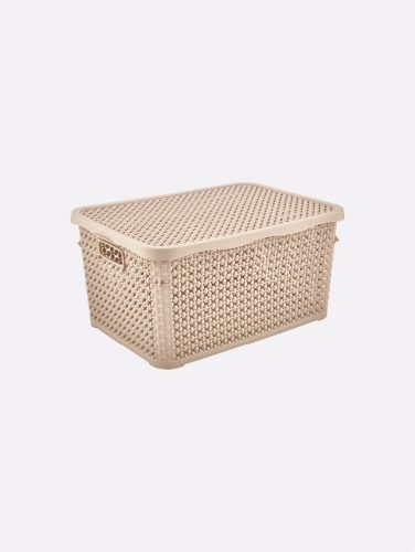 TÁROLÓDOBOZ SZÖGL. TETŐVEL MŰA. 10L 4 SZÍN "PEARL" 15,5*23,6*34,6CM