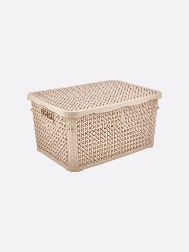 TÁROLÓDOBOZ SZÖGL. TETŐVEL MŰA. 20L 3 SZÍN "PEARL" 19,5*30,3*43CM