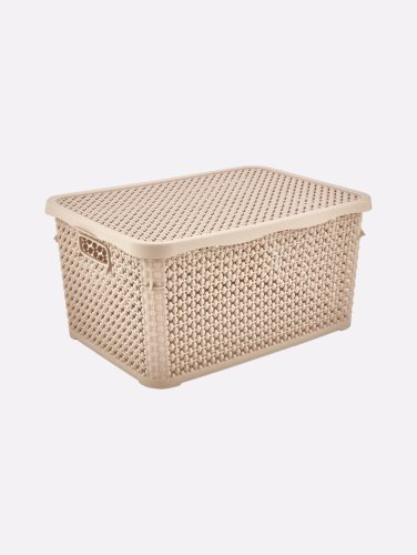 TÁROLÓDOBOZ SZÖGL. TETŐVEL MŰA. 30L 4 SZÍN "PEARL" 23,5*34*47,8CM