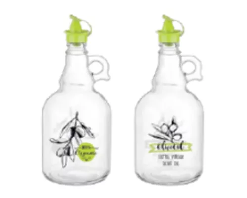 OLAJKIÖNTŐ ÜVEG, MŰA. FEDÉLLEL 1000ML 2F.