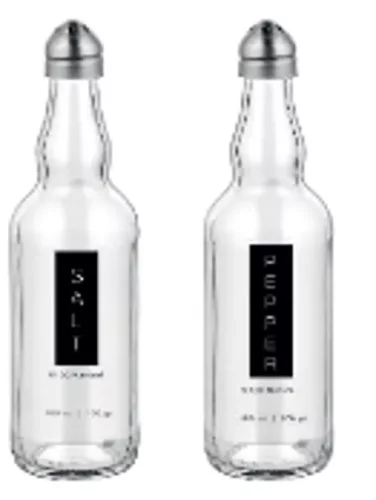 SÓSZÓRÓ SZETT ÜVEG, FÉM FEDÉLLEL 100ML 2F.