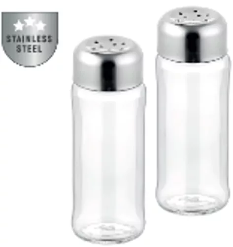 SÓSZÓRÓ SZETT ÜVEG, FÉM FEDÉLLEL 112ML 2F.