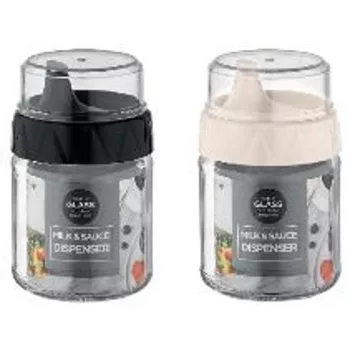CUKORSZÓRÓ ÜVEG TETŐVEL 210ML 2F. SZÍN